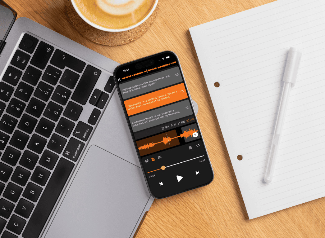 Listen Repeat App Interface